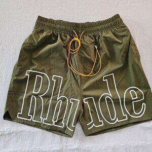 Rhude Men's Khaki and Green Swim-briefs-shorts